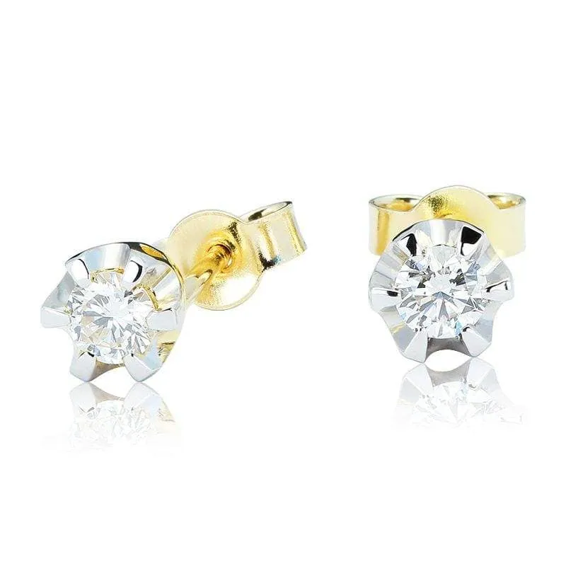 Kolczyki z brylantami Kartezja z żółtego złota
