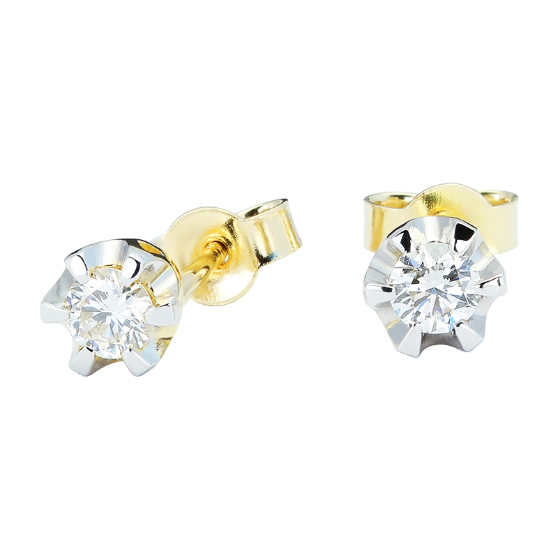 Kolczyki z diamentami Kartezja z żółtego złota K0055ZB