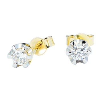 Kolczyki z diamentami Kartezja z żółtego złota 0,34ct