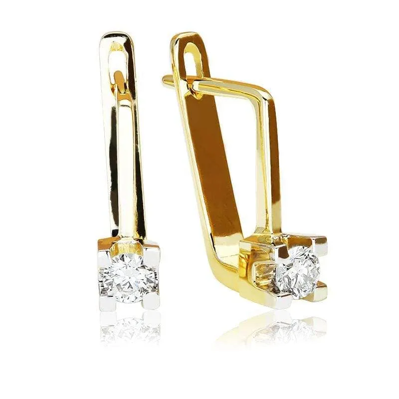 Kolczyki z brylantami Kartezja z żółtego złota