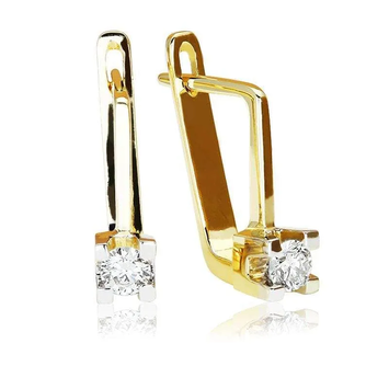 Kolczyki z diamentami Kartezja z żółtego złota 0,20ct
