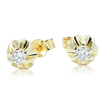 Kolczyki z brylantami Kartezja z żółtego złota