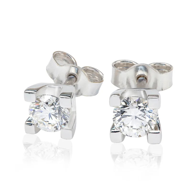 Kolczyki z brylantami Kartezja z białego złota