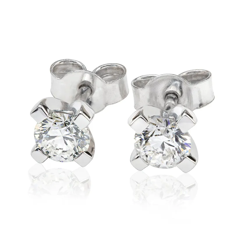 Kolczyki z brylantami Kartezja z białego złota