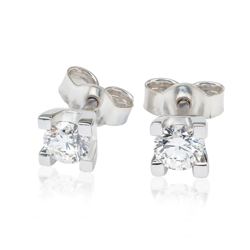 Kolczyki z brylantami Kartezja z białego złota