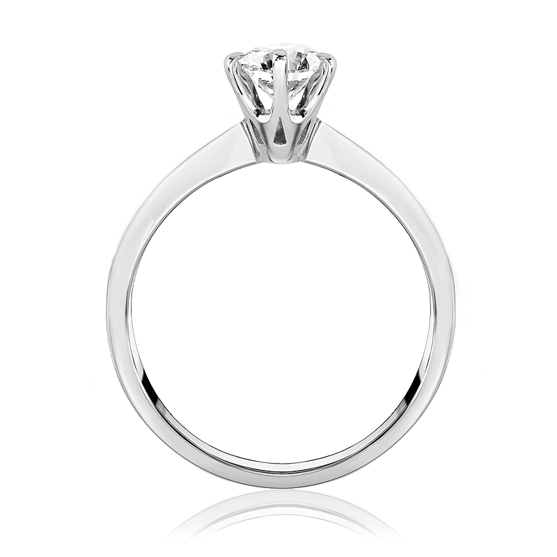 Pierścionek zaręczynowy z diamentem Kartezja z białego złota 0,50ct