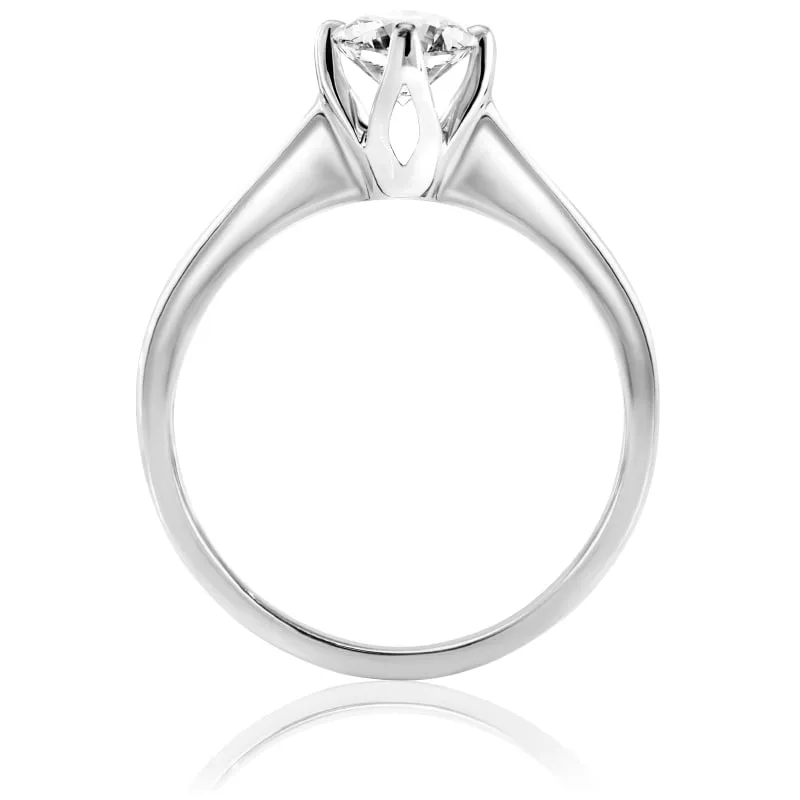 Pierścionek zaręczynowy z diamentem Kartezja z białego złota 0,50ct