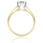 Pierścionek zaręczynowy z brylantem Kartezja z białego i żółtego złota