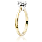 Pierścionek zaręczynowy z brylantem Kartezja z białego i żółtego złota