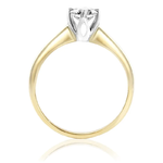 Pierścionek zaręczynowy z brylantem Kartezja z białego i żółtego złota