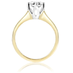 Pierścionek zaręczynowy z brylantem Kartezja z białego i żółtego złota