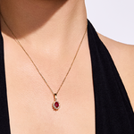 Zawieszka z diamentami i rubinem Ventego z żółtego złota