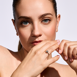 Pierścionek zaręczynowy z brylantem Kartezja z żółtego złota