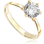Pierścionek zaręczynowy z brylantem Kartezja z żółtego złota