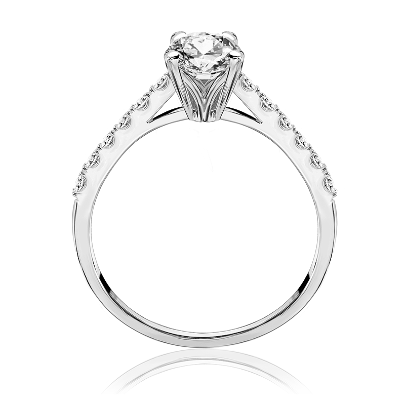 Pierścionek zaręczynowy z diamentami Ventego z białego złota 0,928ct