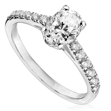 Pierścionek zaręczynowy z diamentami Ventego z białego złota 0,928ct