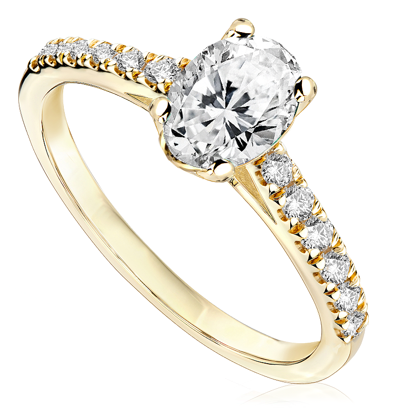 Pierścionek zaręczynowy z brylantami Ventego z żółtego złota