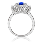 Pierścionek zaręczynowy z brylantami i szafirem Ventego z białego złota