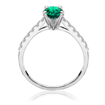 Pierścionek zaręczynowy z brylantami i szmaragdem Ventego z białego złota