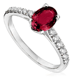 Pierścionek zaręczynowy z brylantami i rubinem Ventego z białego złota