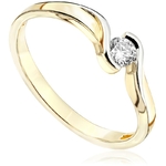 Pierścionek zaręczynowy Roso z diamentem z żółtego złota P0415ZB
