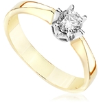 Pierścionek zaręczynowy Kartezja z diamentem z białego i żółtego złota P0104TB