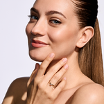 Pierścionek zaręczynowy z brylantem Kartezja z białego i żółtego złota