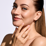 Pierścionek zaręczynowy z brylantem Kartezja z białego i żółtego złota