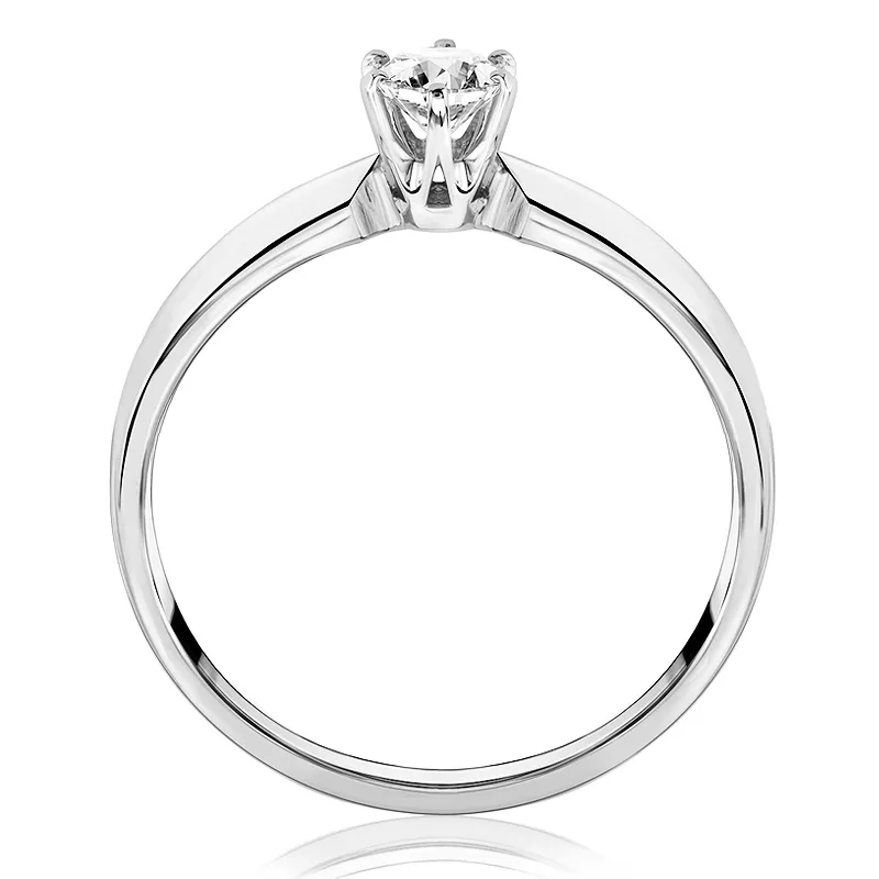 Pierścionek zaręczynowy z diamentem Kartezja z białego złota 0,25ct