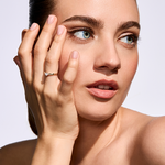 Pierścionek zaręczynowy z brylantem Kartezja z białego i żółtego złota