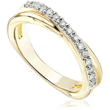 Pierścionek zaręczynowy z brylantami Sablo z żółtego złota 0,17ct