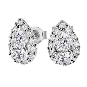 Kolczyki z diamentami Kartezja z białego złota 3,95ct