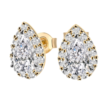 Kolczyki z brylantami Kartezja z żółtego złota 3,95ct