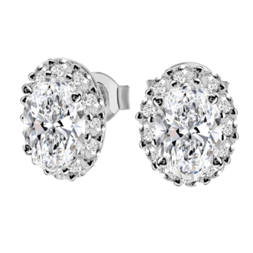 Kolczyki z diamentami Kartezja z białego złota 3,98ct