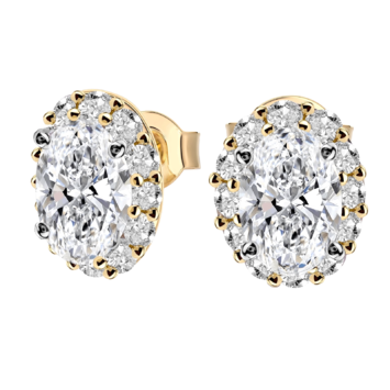 Kolczyki z brylantami Kartezja z żółtego złota 3,98ct