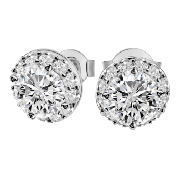 Kolczyki z diamentami Kartezja z białego złota 3,82ct