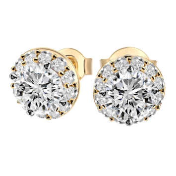 Kolczyki z brylantami Kartezja z żółtego złota 3,82ct