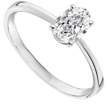Pierścionek zaręczynowy z diamentem Kartezja z białego złota 0,71ct