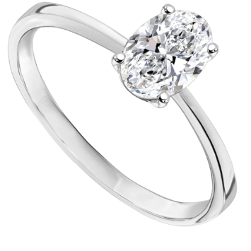 Pierścionek zaręczynowy z diamentem Kartezja z białego złota 1,00ct