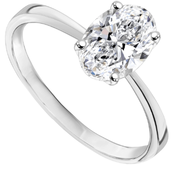 Pierścionek zaręczynowy z diamentem Kartezja z białego złota 1,50ct