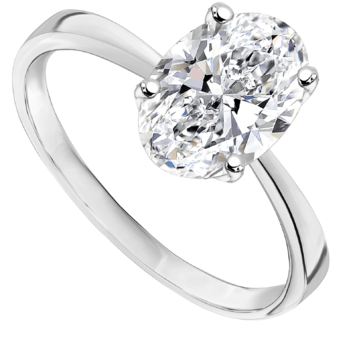 Pierścionek zaręczynowy z diamentem Kartezja z białego złota 2,00ct