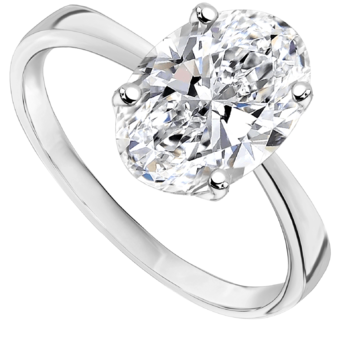 Pierścionek zaręczynowy z diamentem Kartezja z białego złota 3,00ct