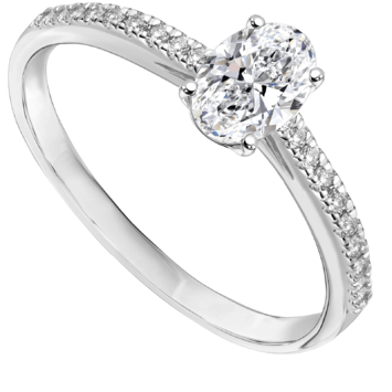 Pierścionek zaręczynowy z diamentami Kartezja z białego złota 0,63ct