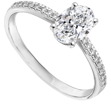 Pierścionek zaręczynowy z diamentami Kartezja z białego złota 1,16ct