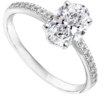 Pierścionek zaręczynowy z diamentami Kartezja z białego złota 1,70ct
