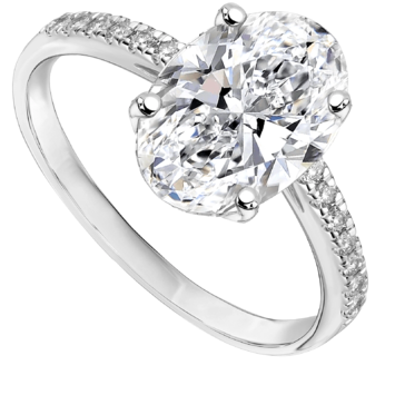 Pierścionek zaręczynowy z diamentami Kartezja z białego złota 3,27ct