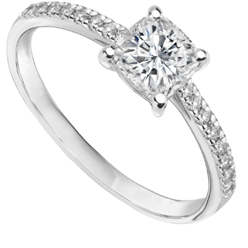 Pierścionek zaręczynowy z diamentami Kartezja z białego złota 1,16ct