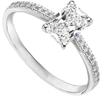Pierścionek zaręczynowy z diamentami Kartezja z białego złota 1,16ct