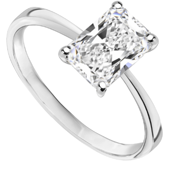 Pierścionek zaręczynowy z diamentem Kartezja z białego złota 1,50ct