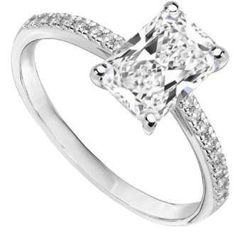 Pierścionek zaręczynowy z diamentami Kartezja z białego złota 1,70ct